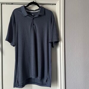 Adidas Golf Polo Shirt‎ Striped Moisture Wicking Athletic XL